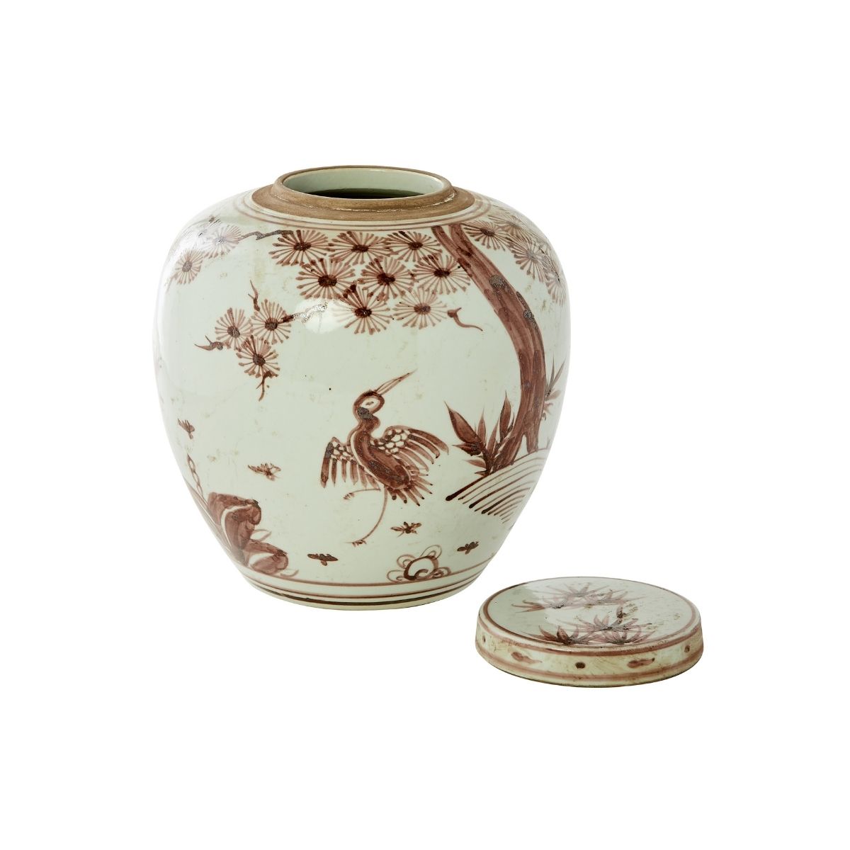 Pine Crane Melon Jar in Cocoa