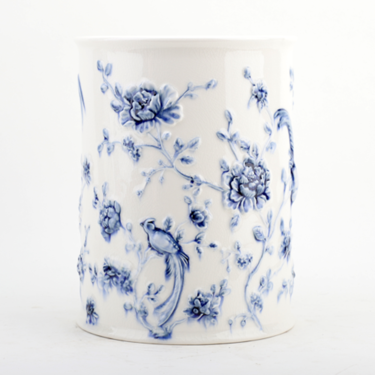 Chinoiserie Waste Basket - Blue - Caitlin Wilson Design