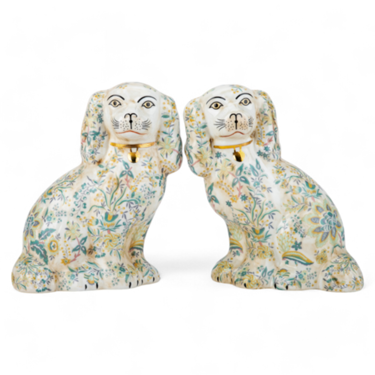 Floral Staffordshire Dogs - Caitlin Wilson Design
