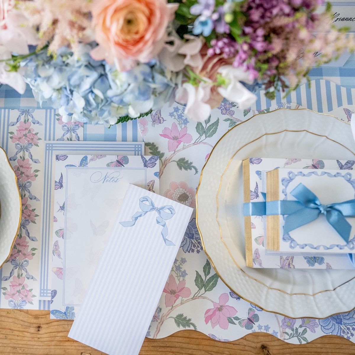 Blue Bow Luxe Skinny Notepad