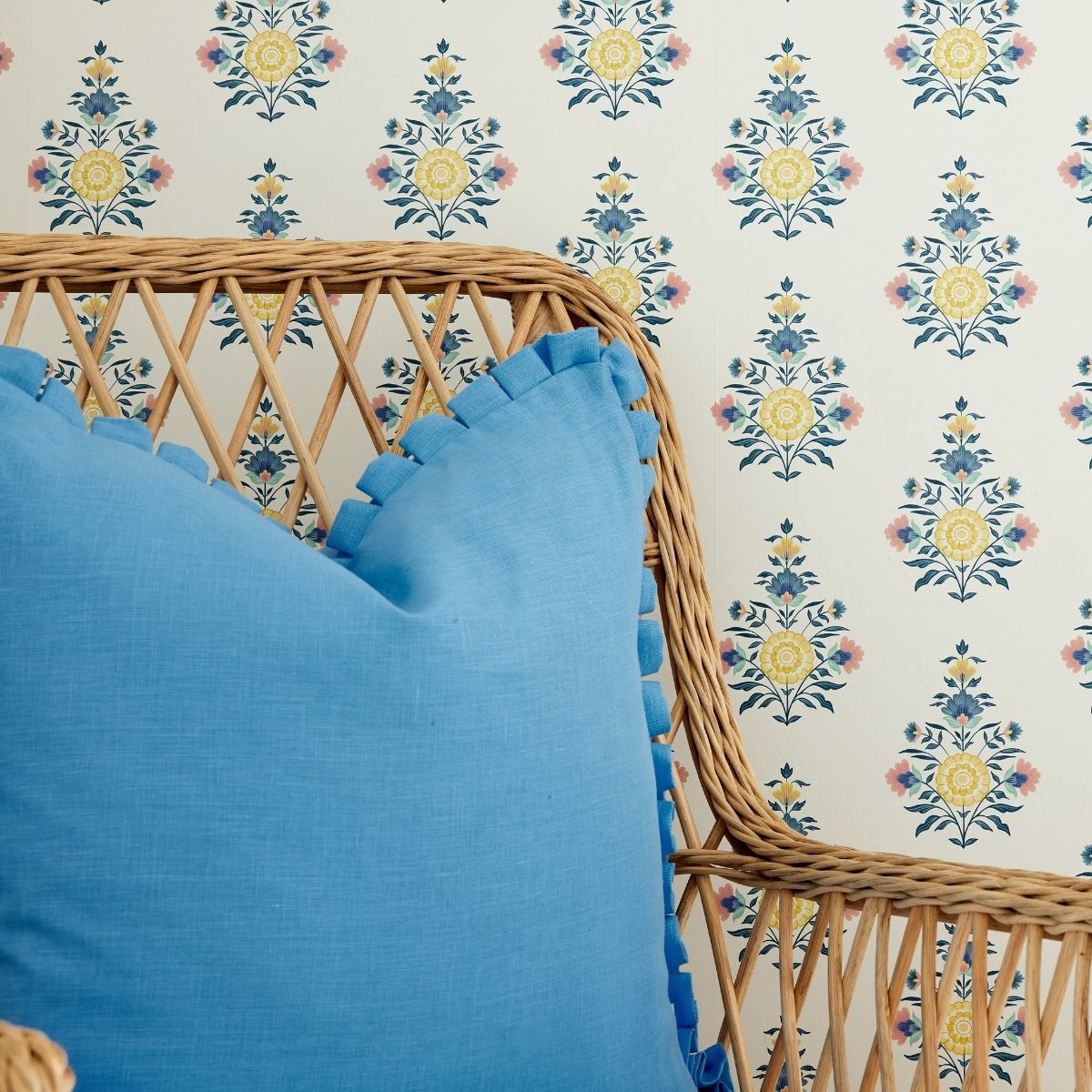 Beth Box Pleat Pillow in Cornflower - Caitlin Wilson Design