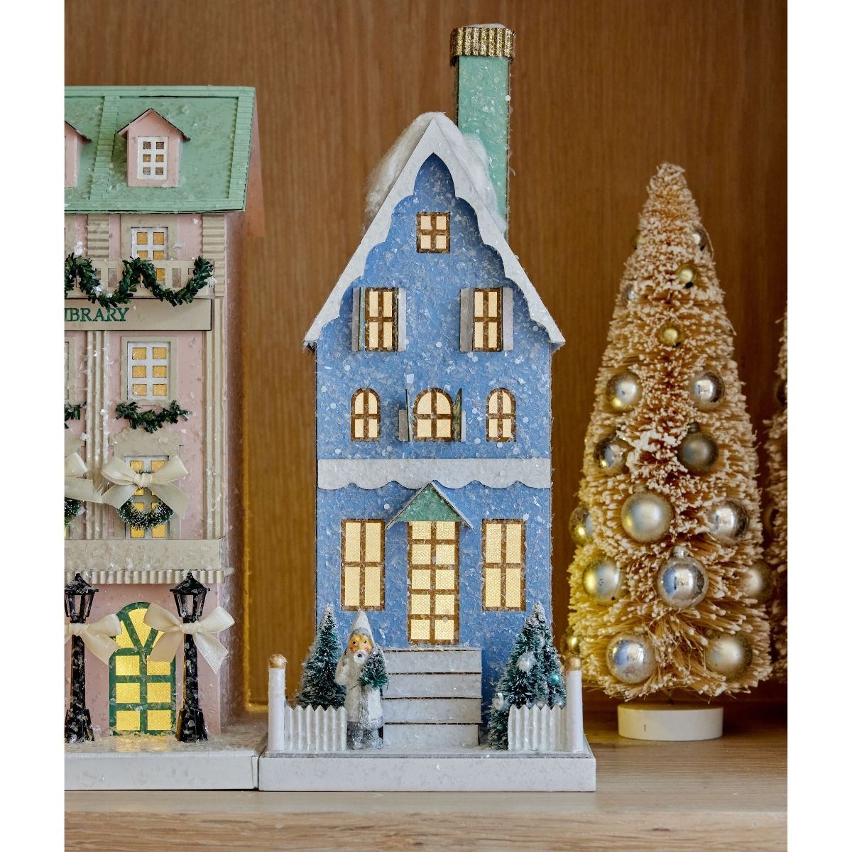 Snowy Bottle Brush Tree, Set of 3 - Caitlin Wilson Design