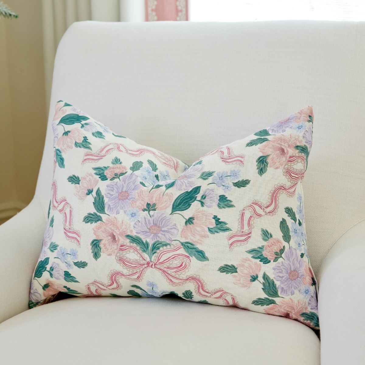 Holly Berry & Bow Pillow Cover