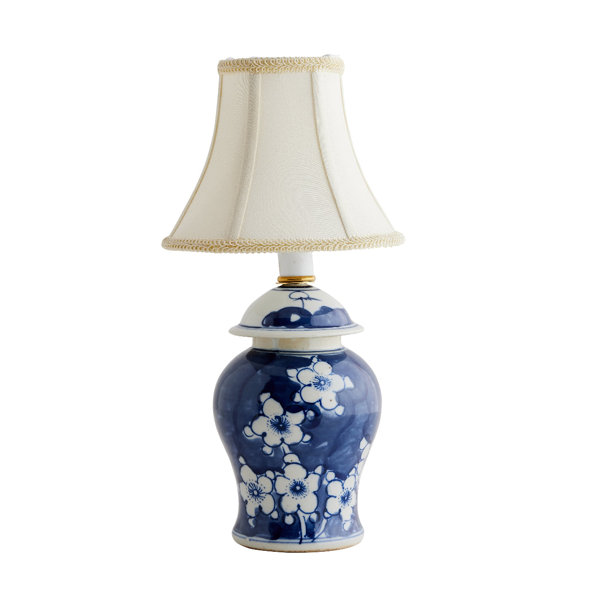 Navy Floral Mini Temple Jar Lamp - Caitlin Wilson Designs