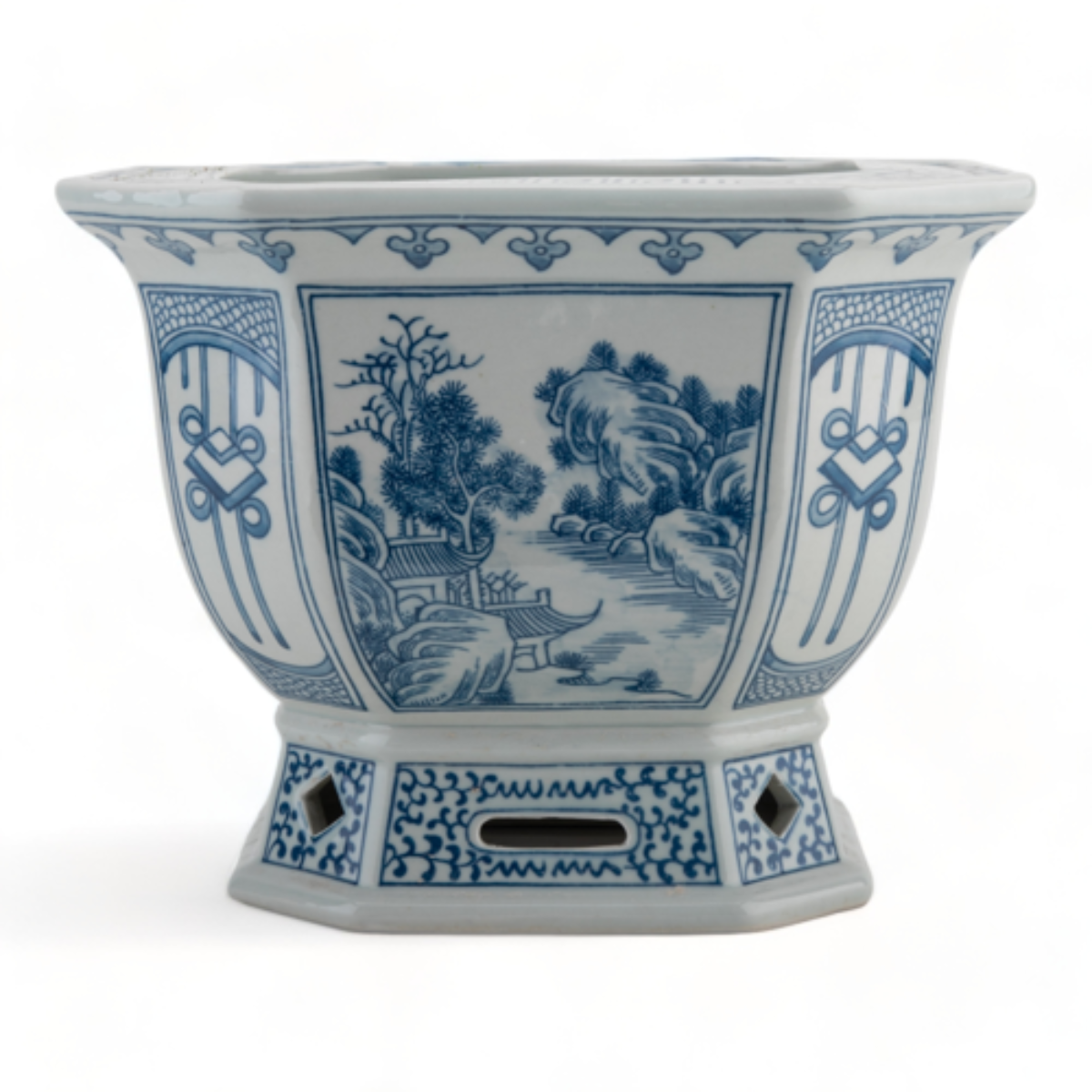 Blue and White Porcelain Landscape Basin - Caitlin Wilson Design