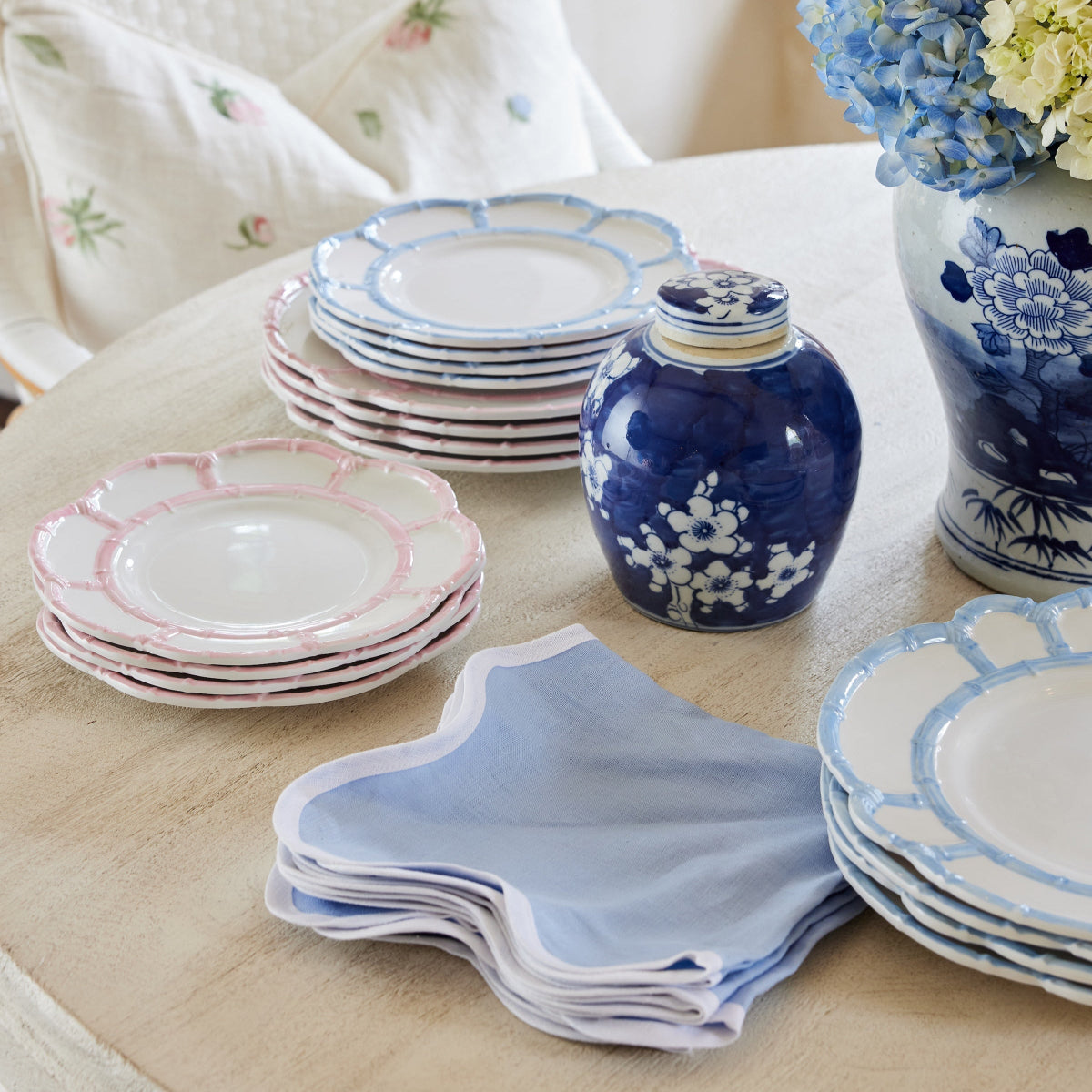 Bamboo Trim Dinner Plate, Set of 4 - Caitlin Wilson Designs