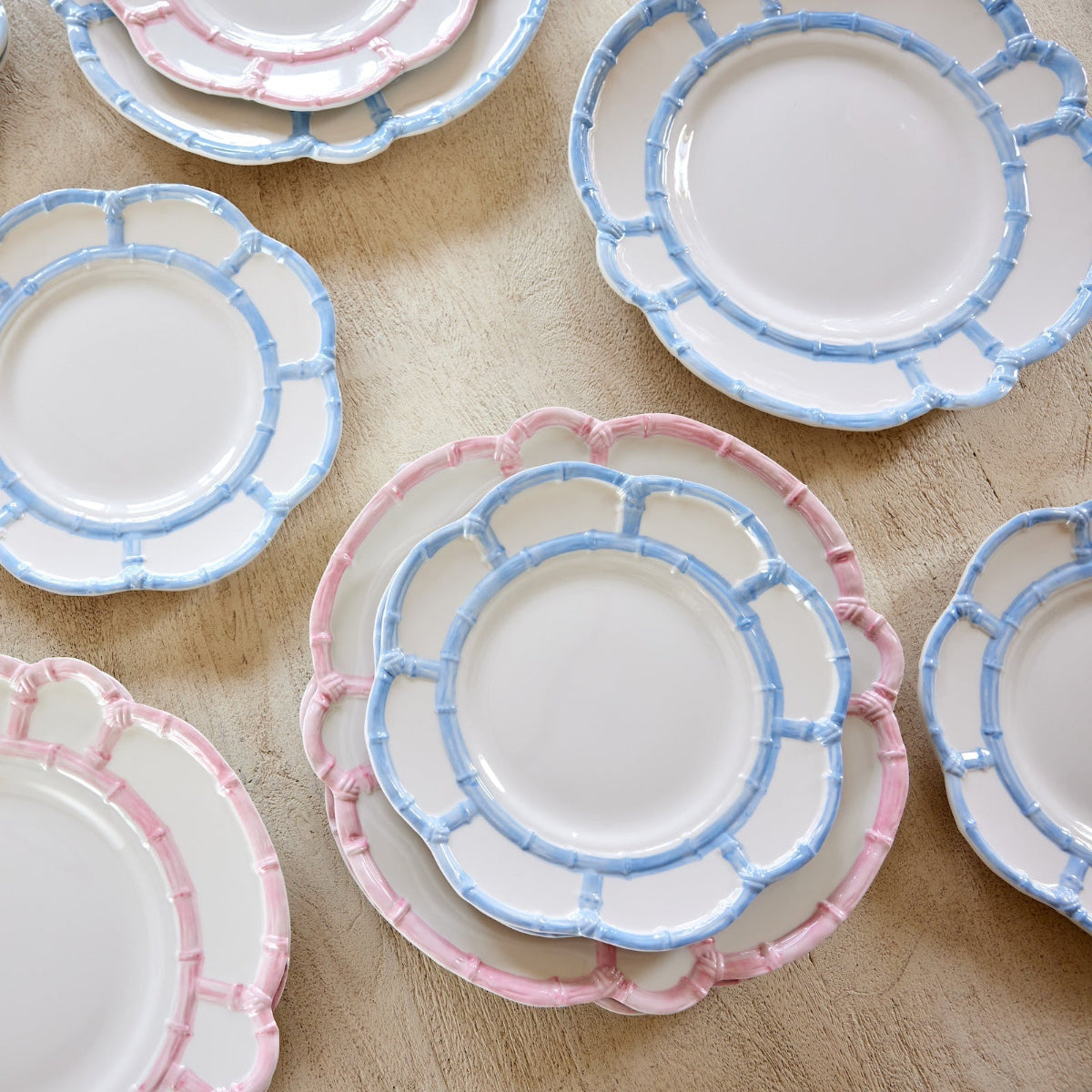 Bamboo Trim Dinner Plate, Set of 4 - Caitlin Wilson Designs