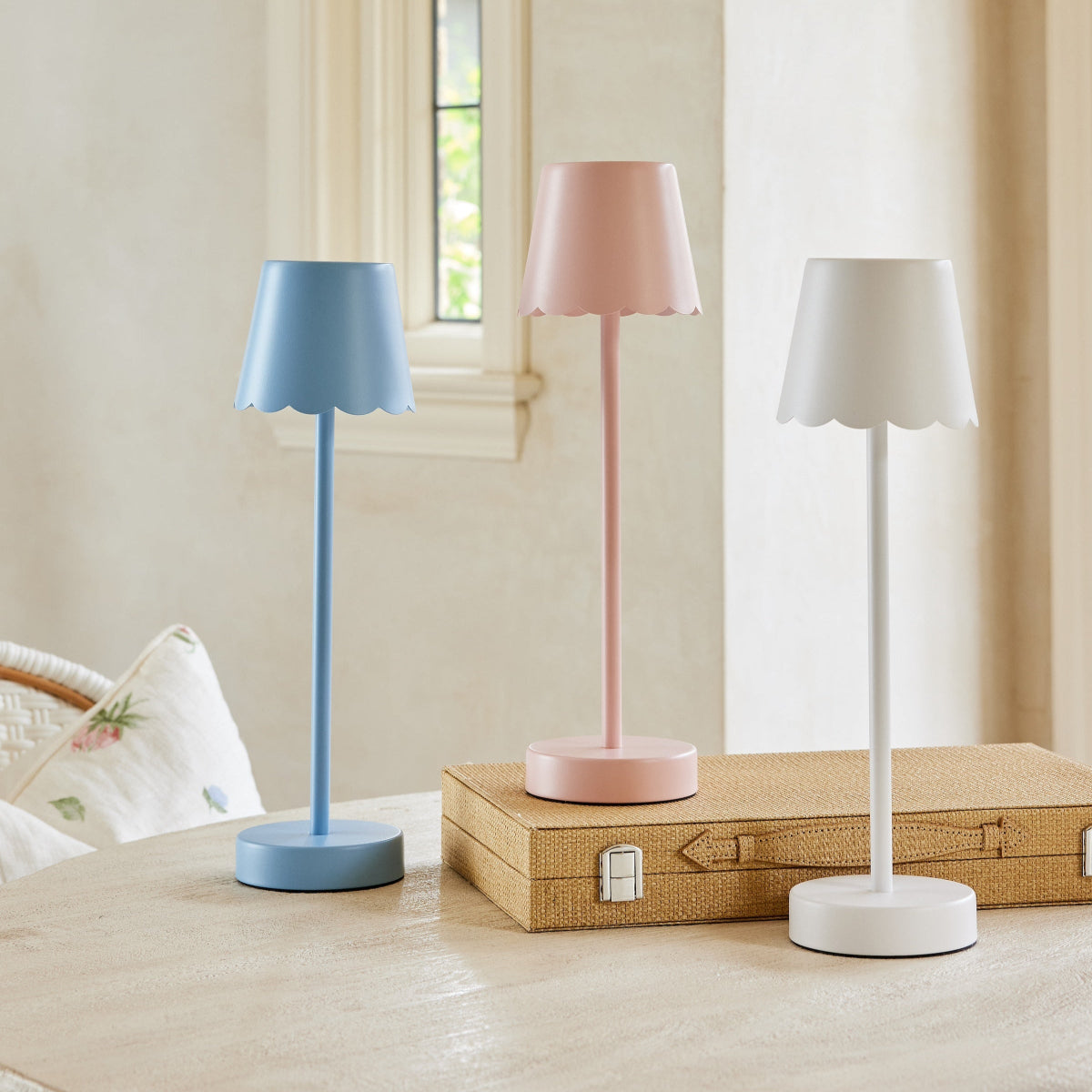 Scalloped Edge Cordless Table Lamp - Caitlin Wilson Designs
