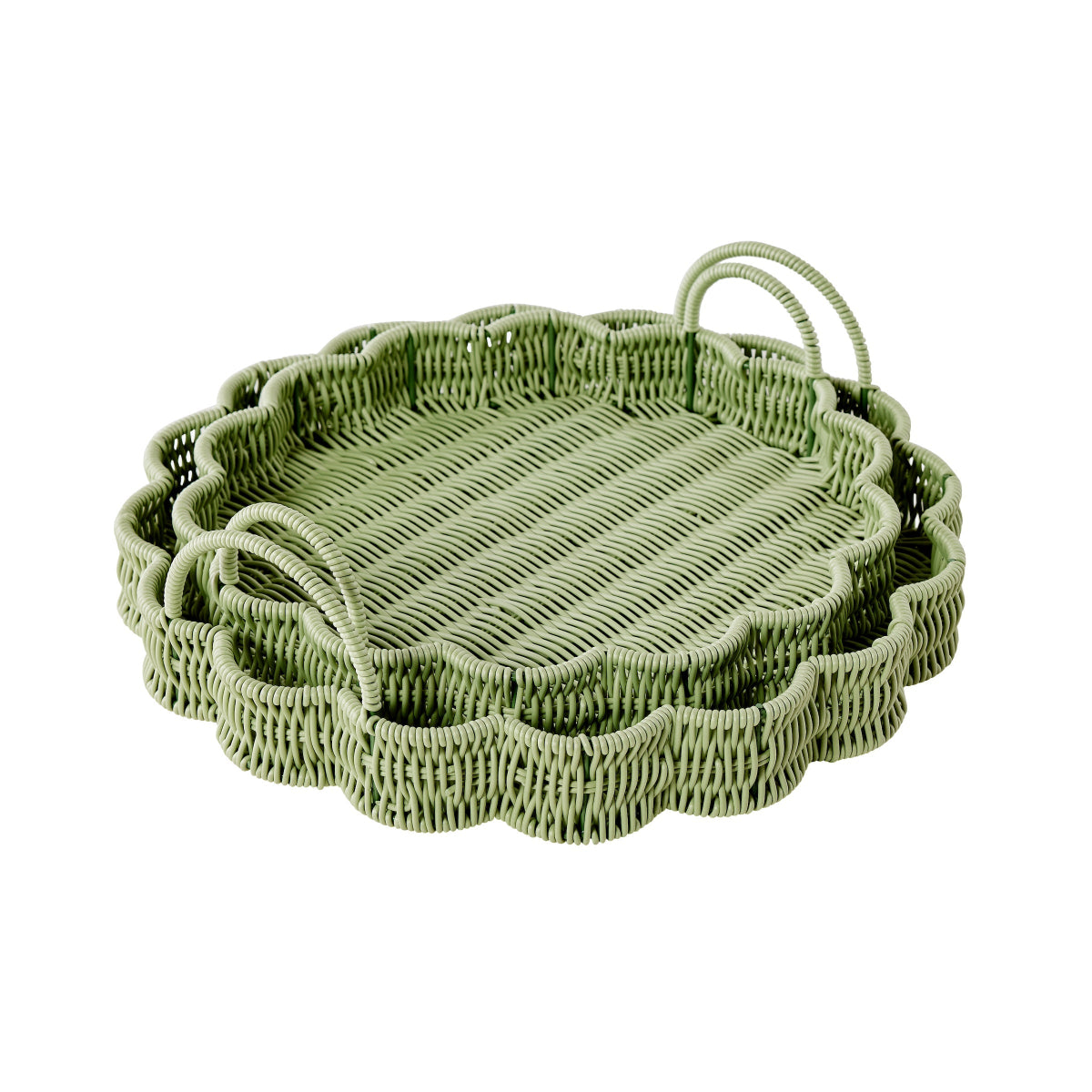 Green All Weather Wicker Tray - Caitlin Wilson Designs