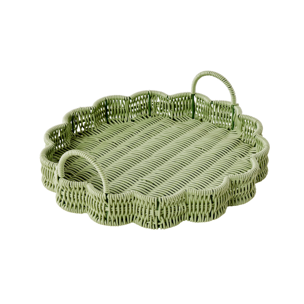 Green All Weather Wicker Tray - Caitlin Wilson Designs