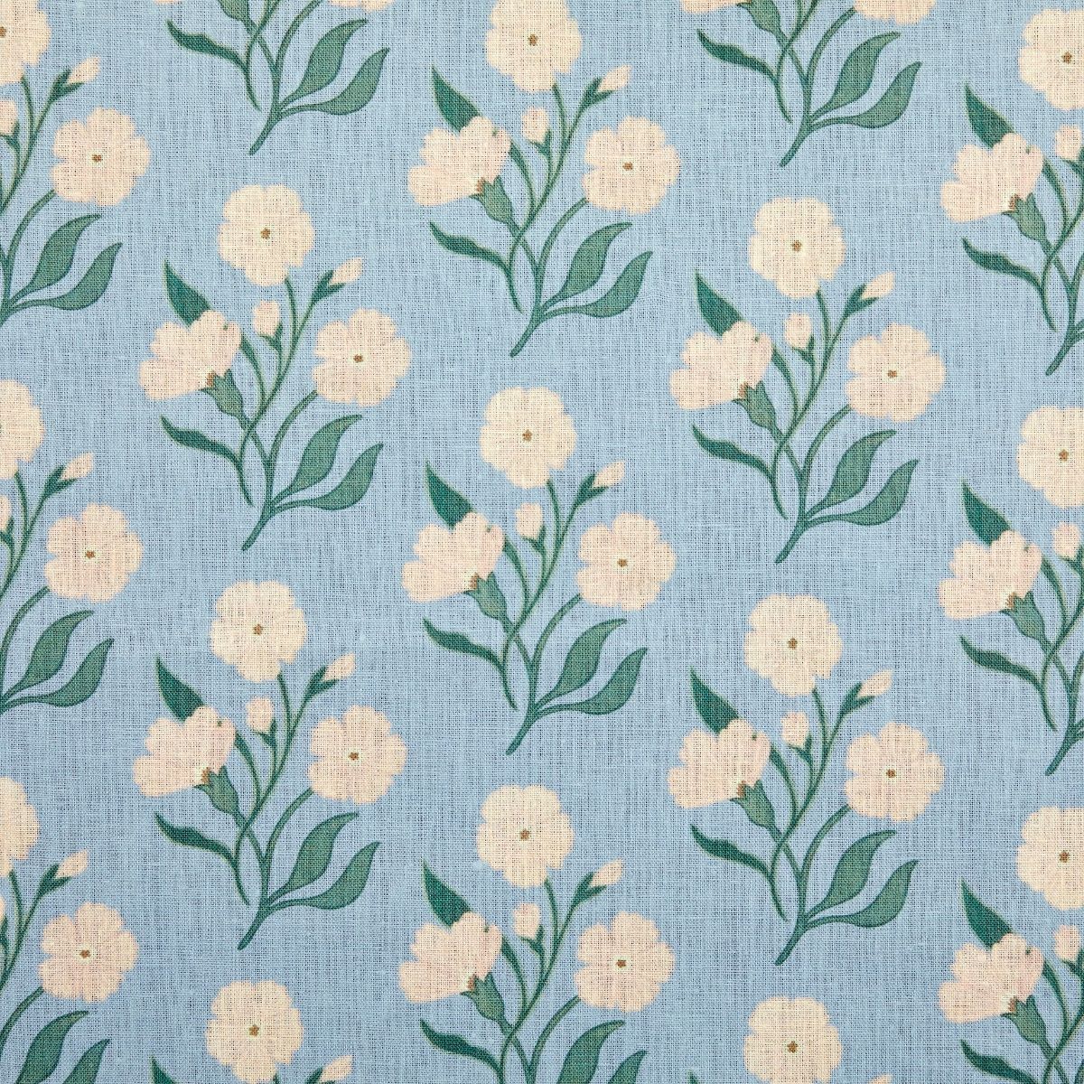 Blush Petal Print in Blue Fabric Swatch