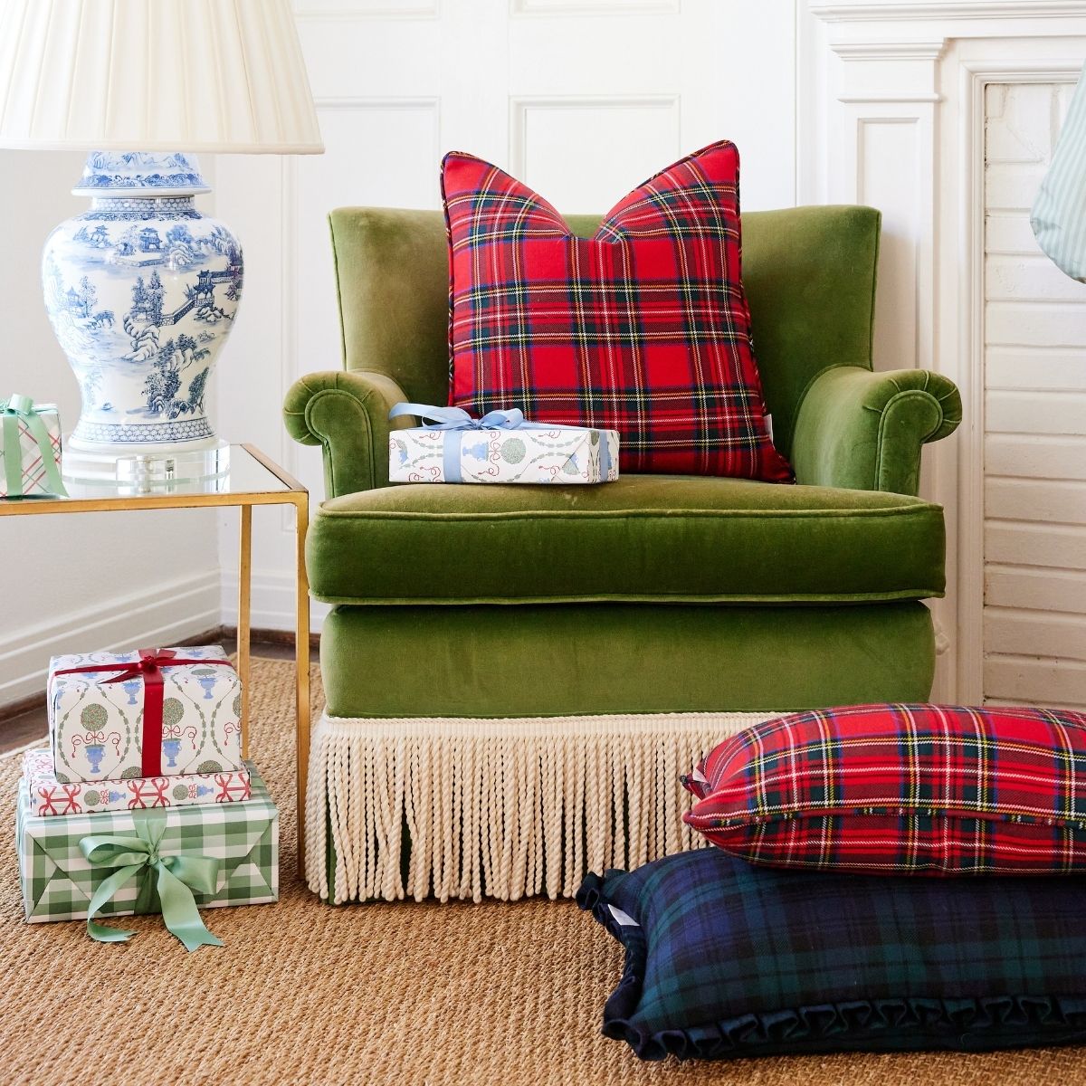 Blackwatch Box Pleat Pillow Cover