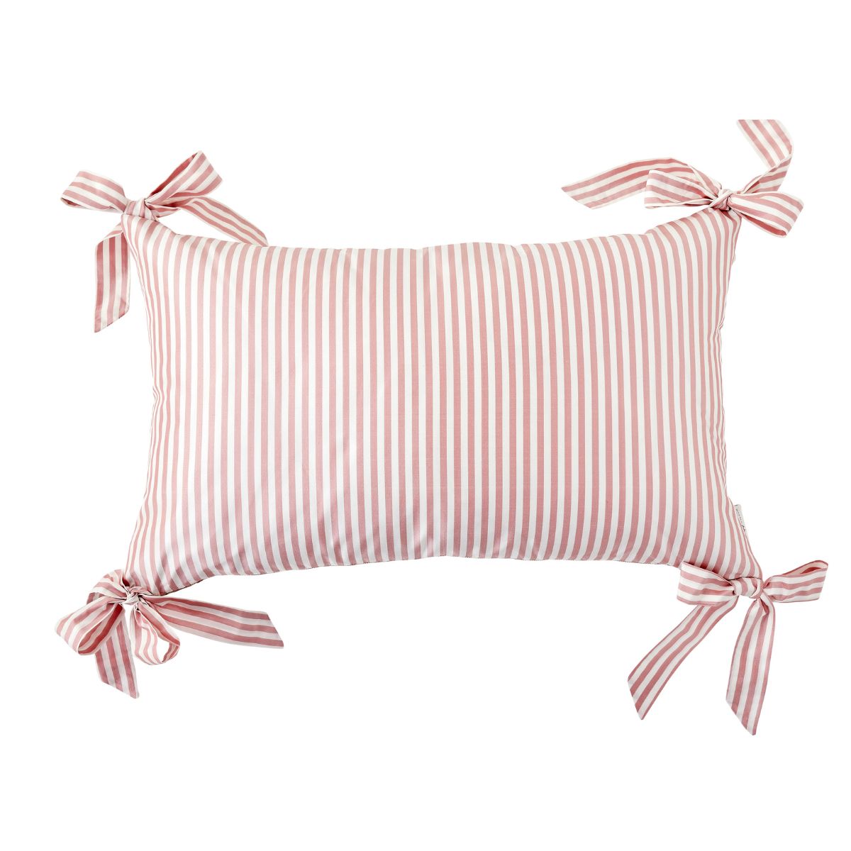 Noelle Bow Pillow Cover in Blush