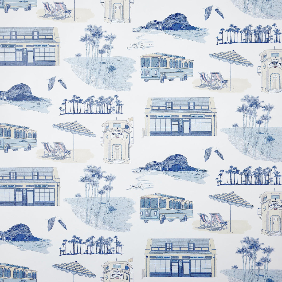 Laguna Toile Wallpaper Swatch - Caitlin Wilson Designs