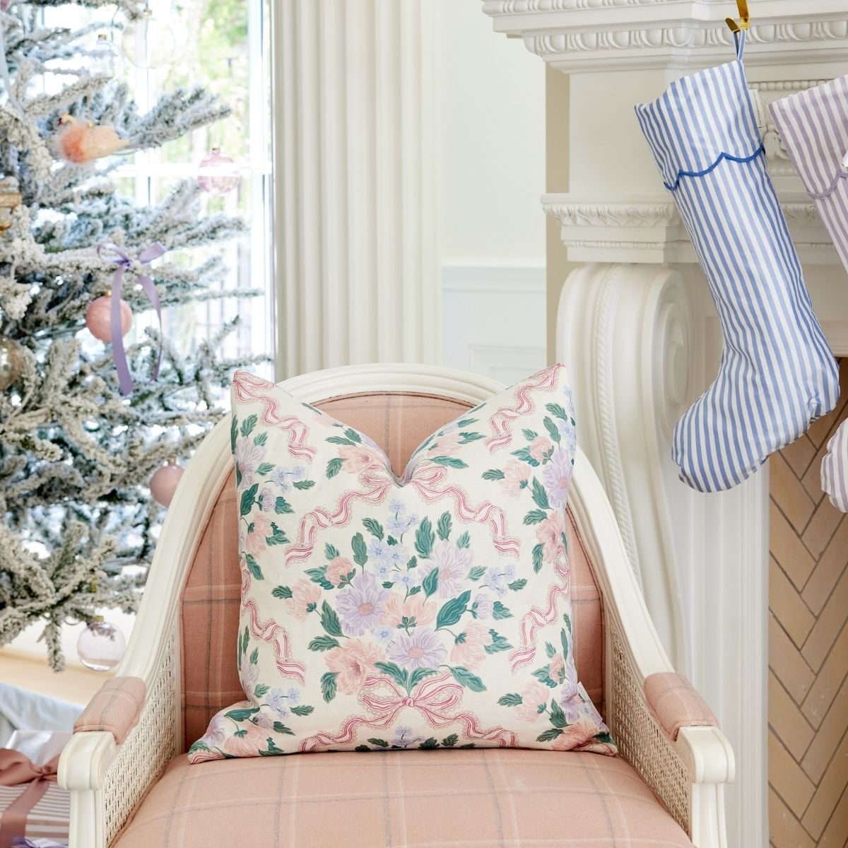 Holly Berry & Bow Pillow Cover