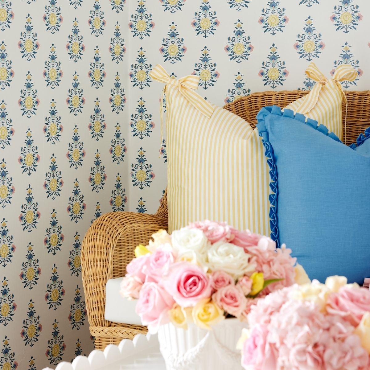 Beth Box Pleat Pillow in Cornflower - Caitlin Wilson Design