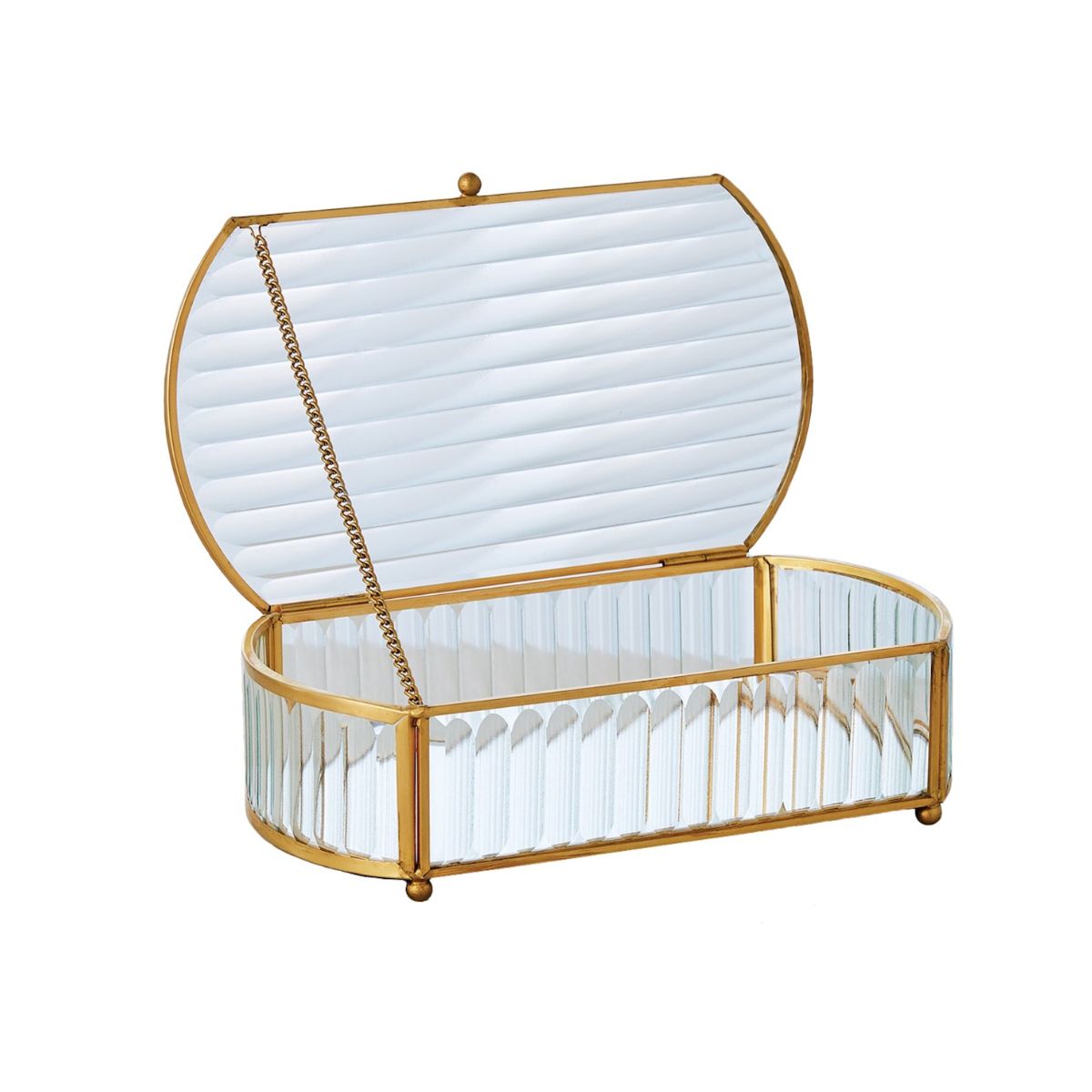 Small Reeded Glass Box