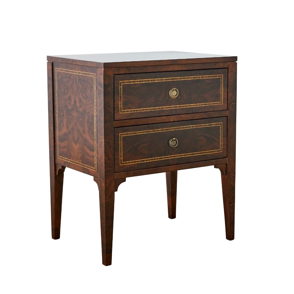 Charles Dark Walnut Burl Night Stand