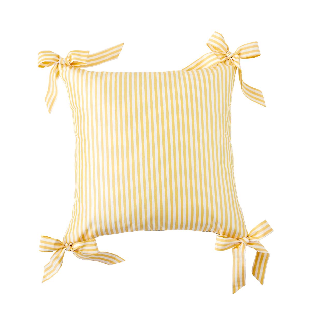 Noelle Bow Pillow Cover in Lemon