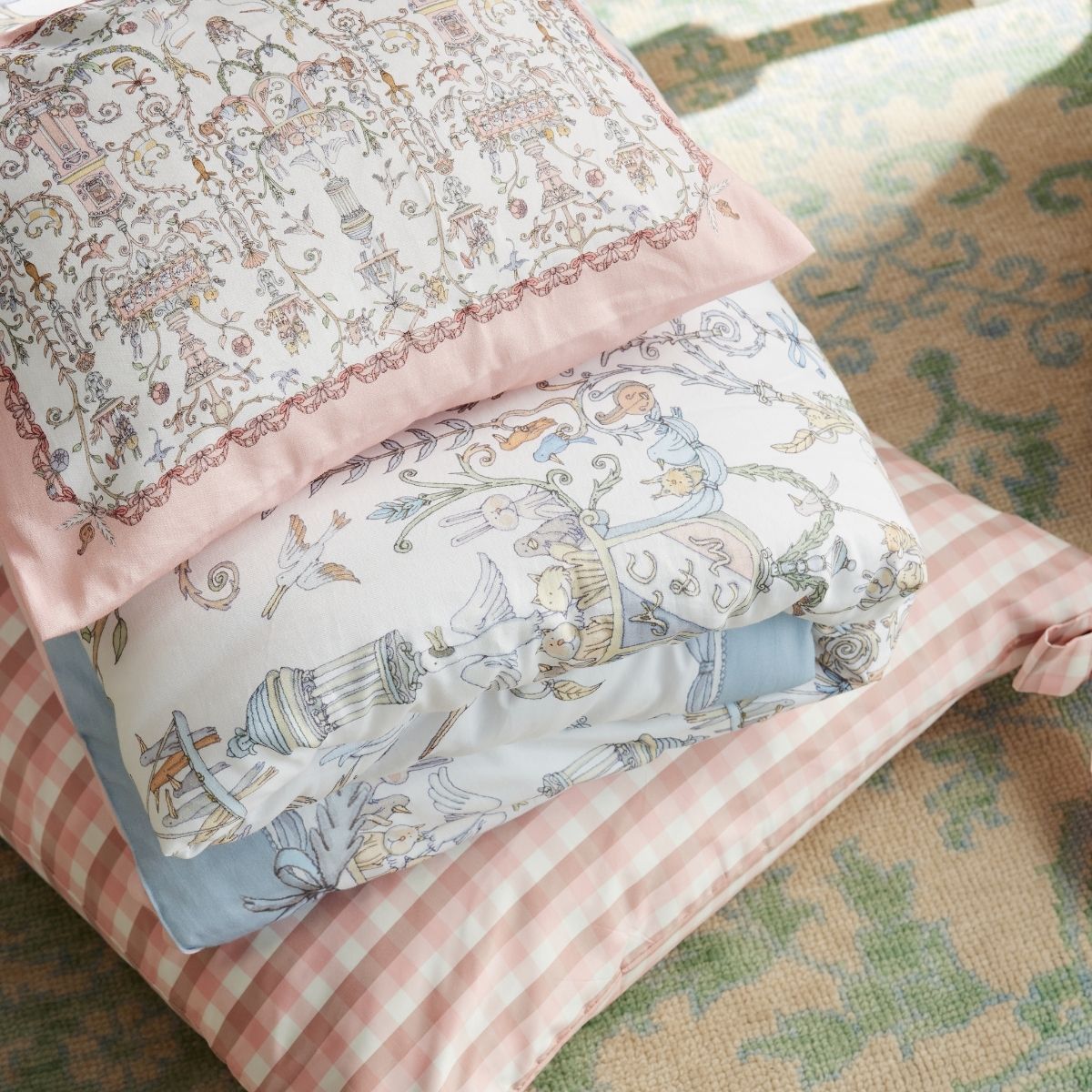 Satin Pillow Cover Toile de Jouy Pink - Atelier Choux x Caitlin Wilson