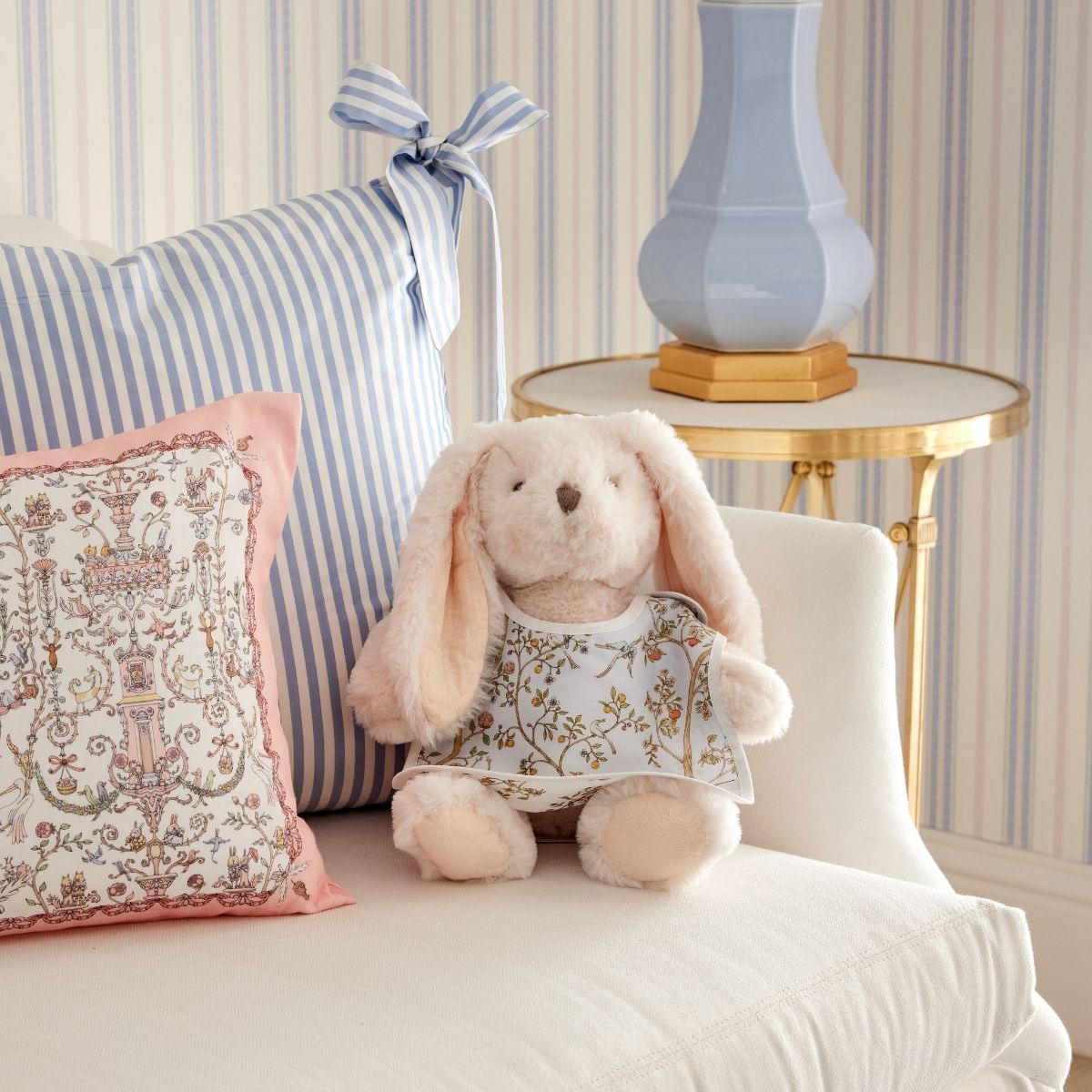 Satin Pillow Cover Toile de Jouy Pink - Atelier Choux x Caitlin Wilson