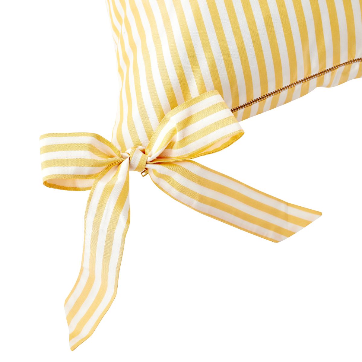 Noelle Bow Pillow Cover in Lemon