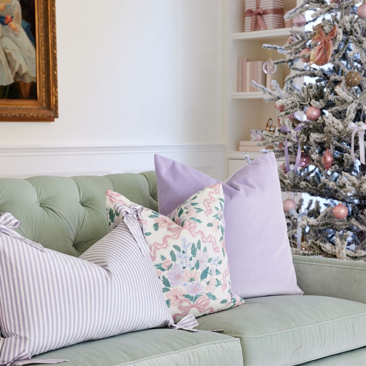 Holly Berry & Bow Pillow Cover