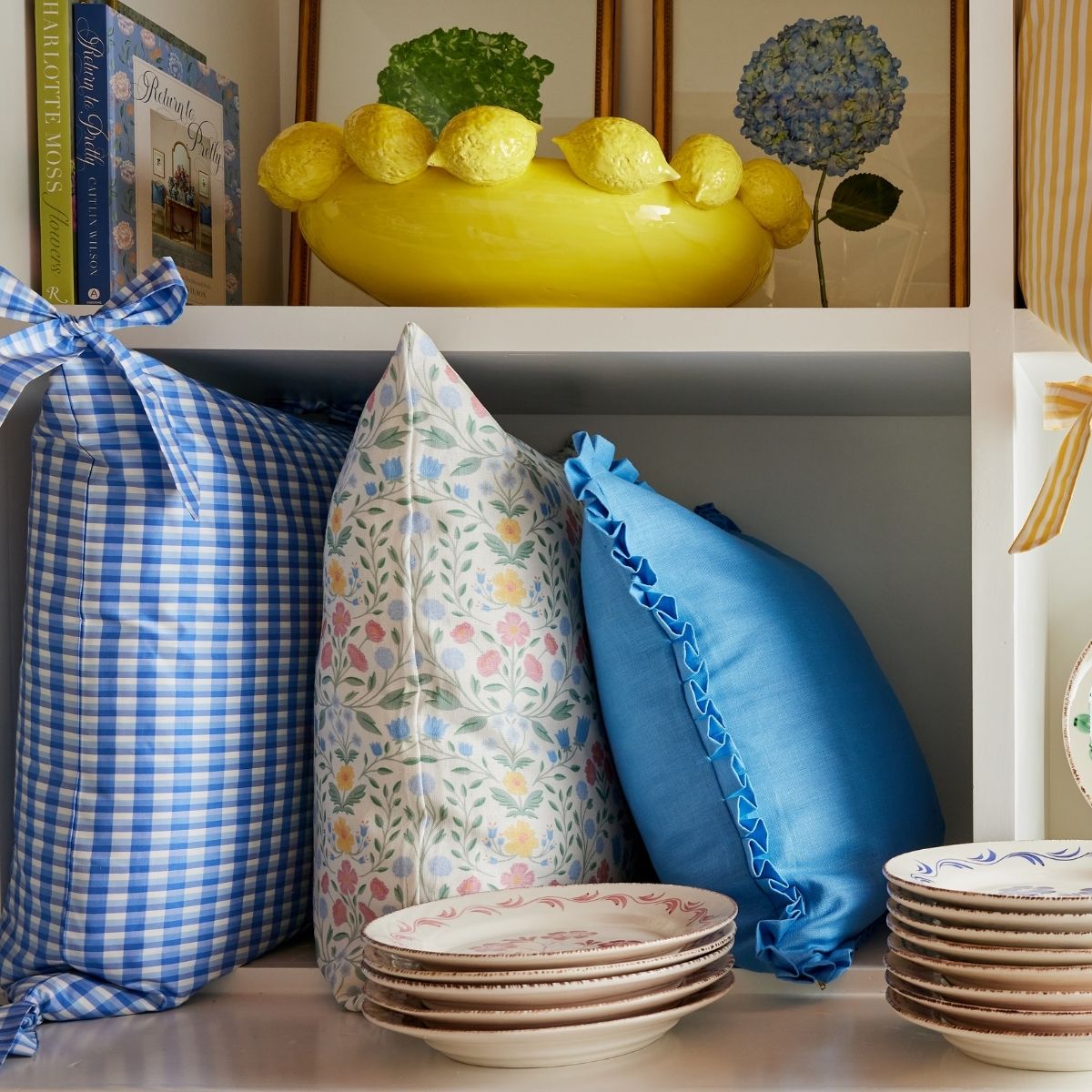 Beth Box Pleat Pillow in Cornflower - Caitlin Wilson Design
