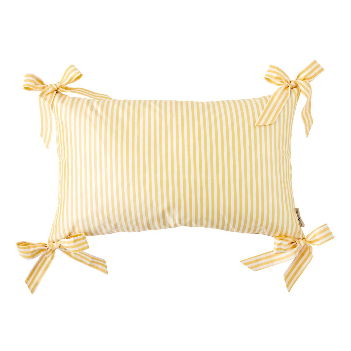 Noelle Bow Pillow Cover in Lemon