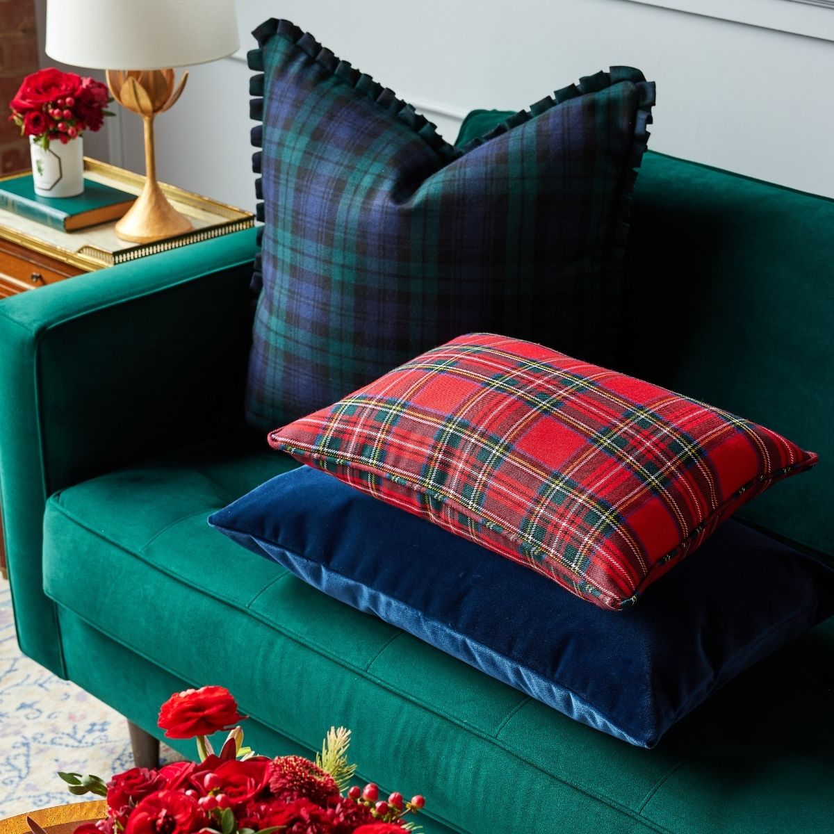 Blackwatch Box Pleat Pillow Cover