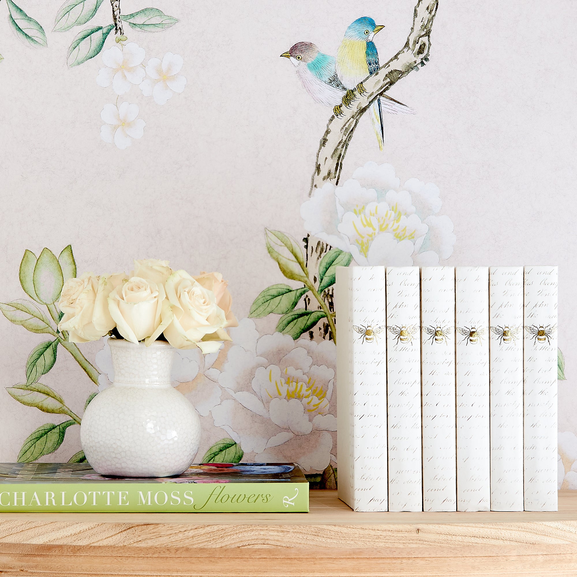 Antique Gold Leaf Bee Decorative Book Set