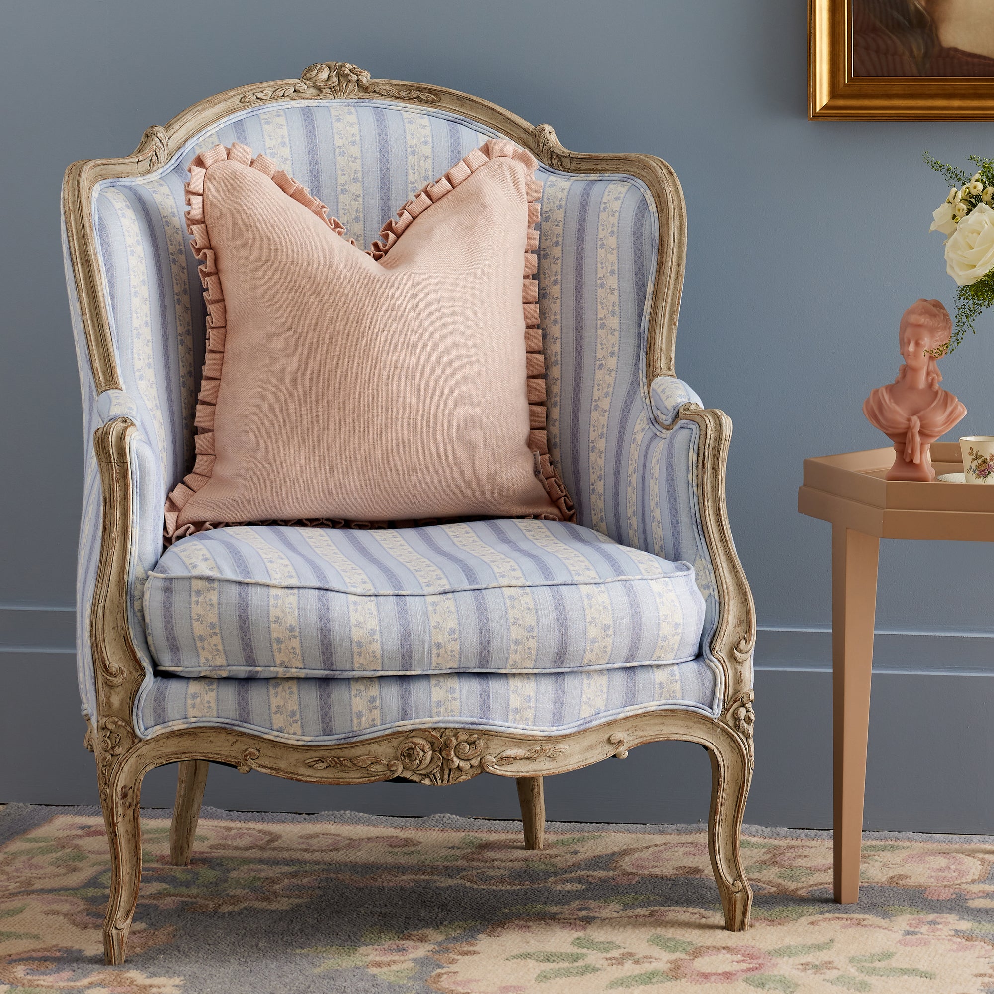 Beth Box Pleat Pillow Cover in Peach