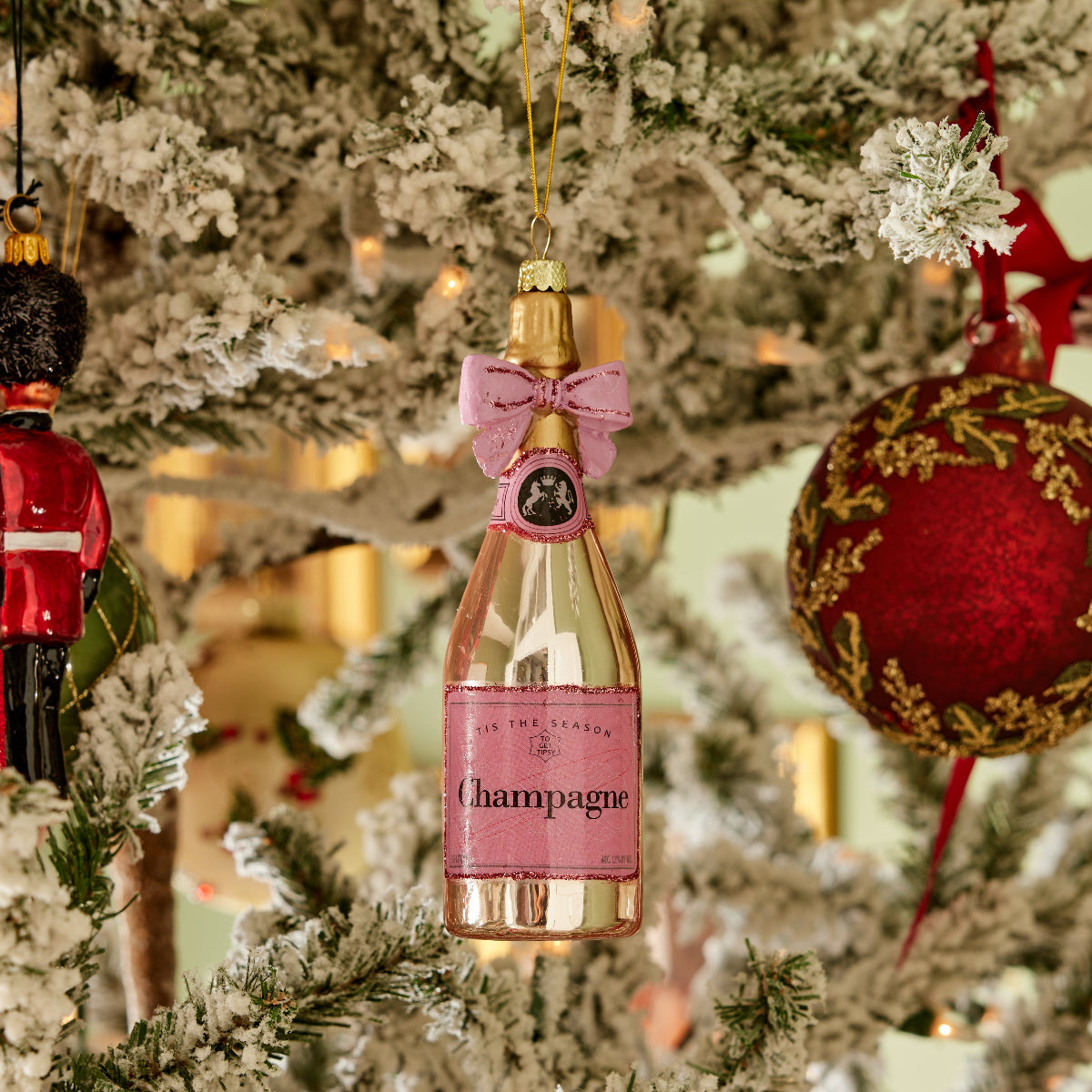 Champagne Dreams Ornament in Pink - Caitlin Wilson Design