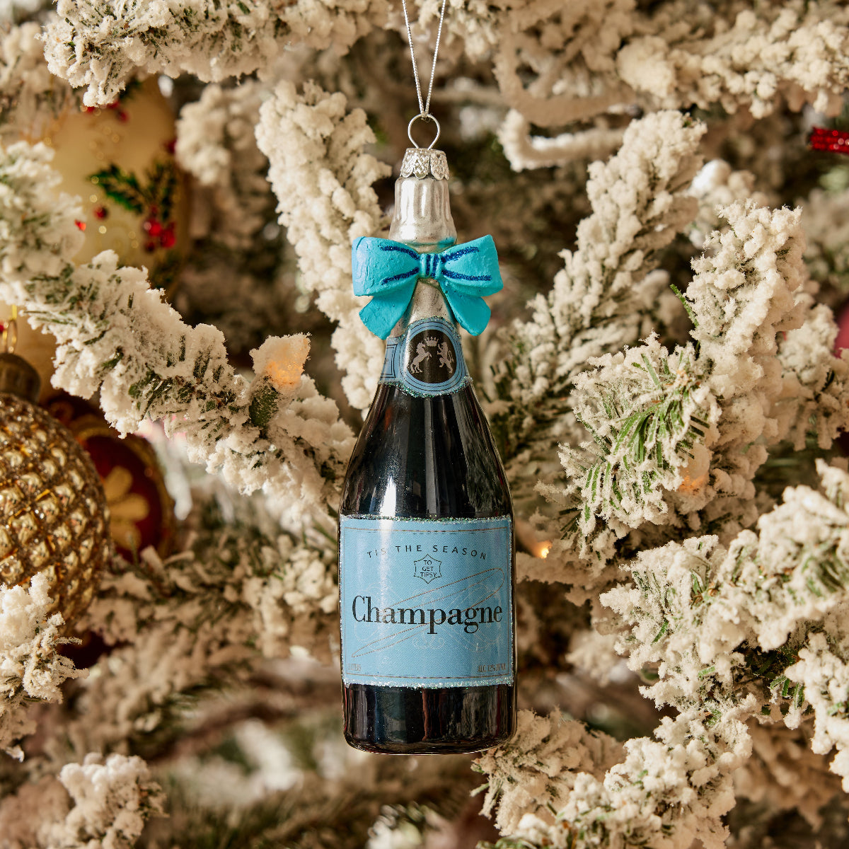 Champagne Dreams Ornament in Blue - Caitlin Wilson Design