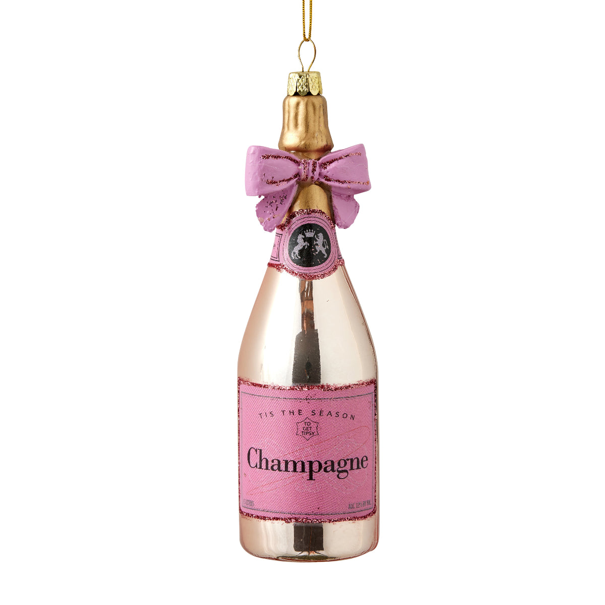 Champagne Dreams Ornament in Pink - Caitlin Wilson Design
