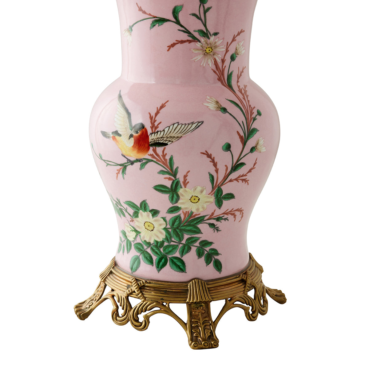 Chinoiserie Pink Porcelain Table Lamp