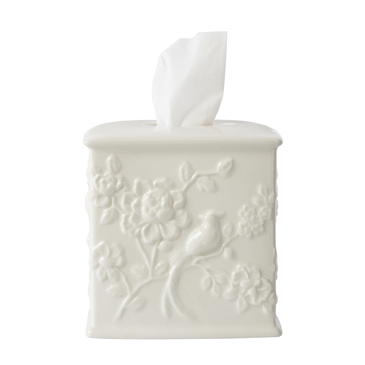 Chinoiserie Tissue Holder - White