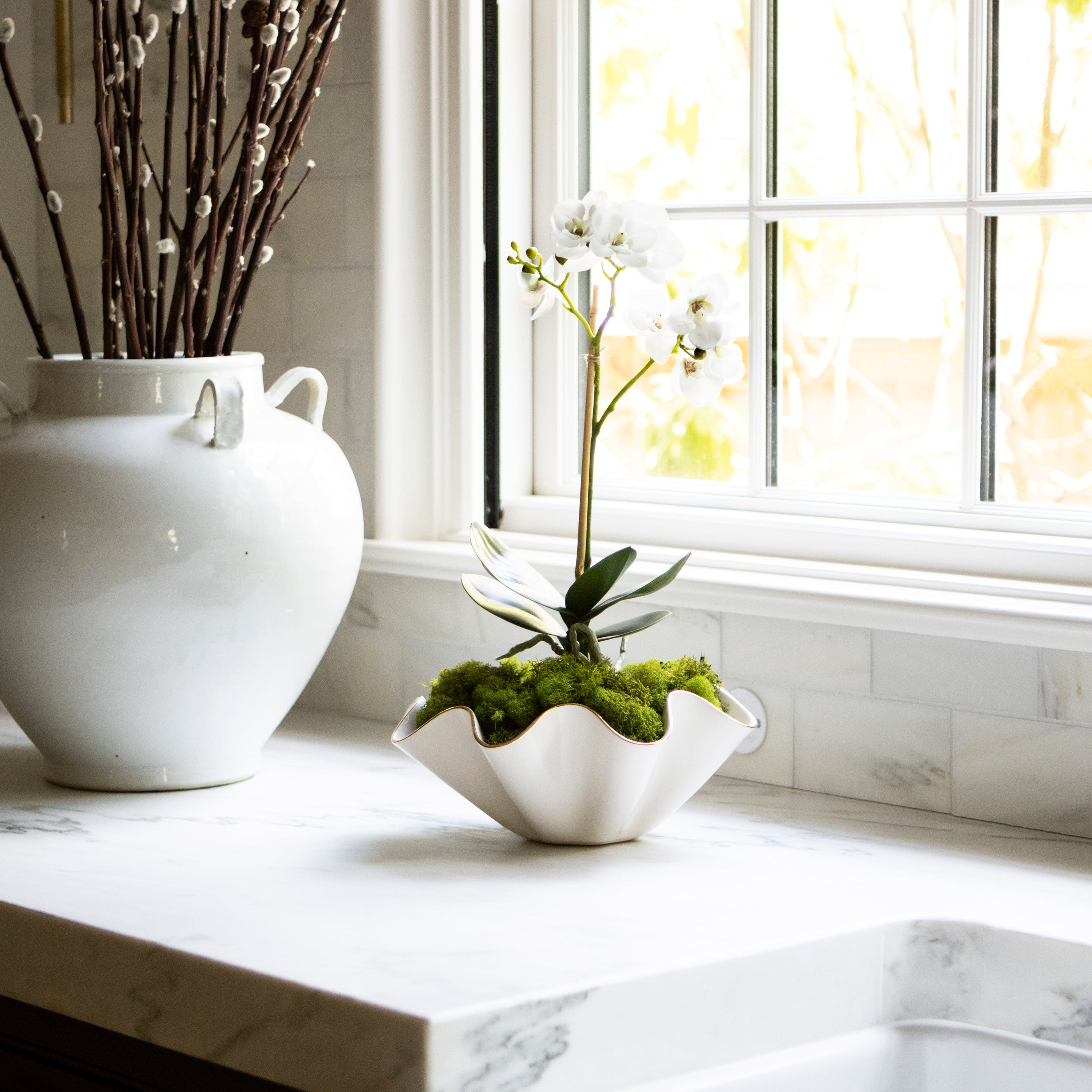 17" Faux Orchid Drop-In