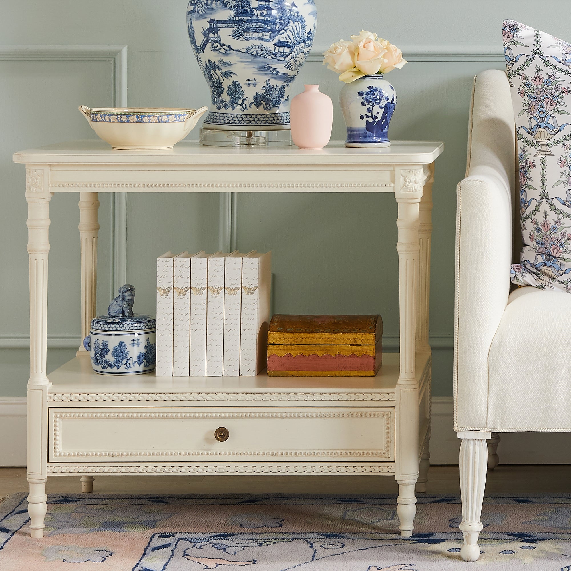 Foo Dog Candy Jar in Blue & White | Caitlin Wilson