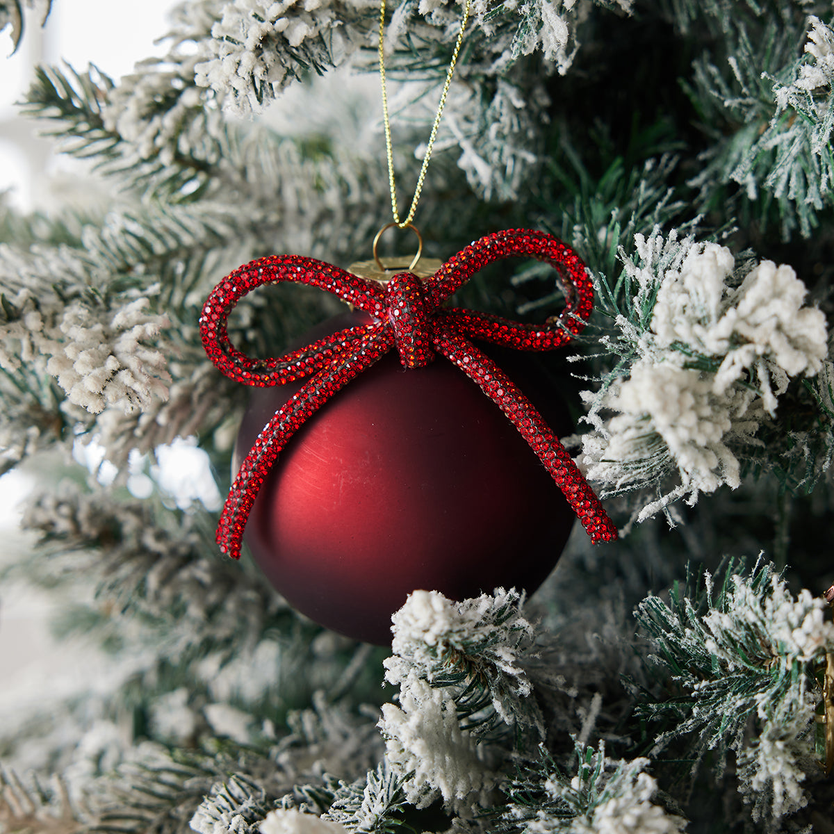 Glitzy Bow Ornament Ruby - Caitlin Wilson Design