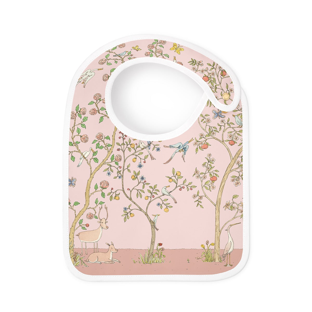 Atelier Choux Organic Cotton Bib in In Bloom Pink