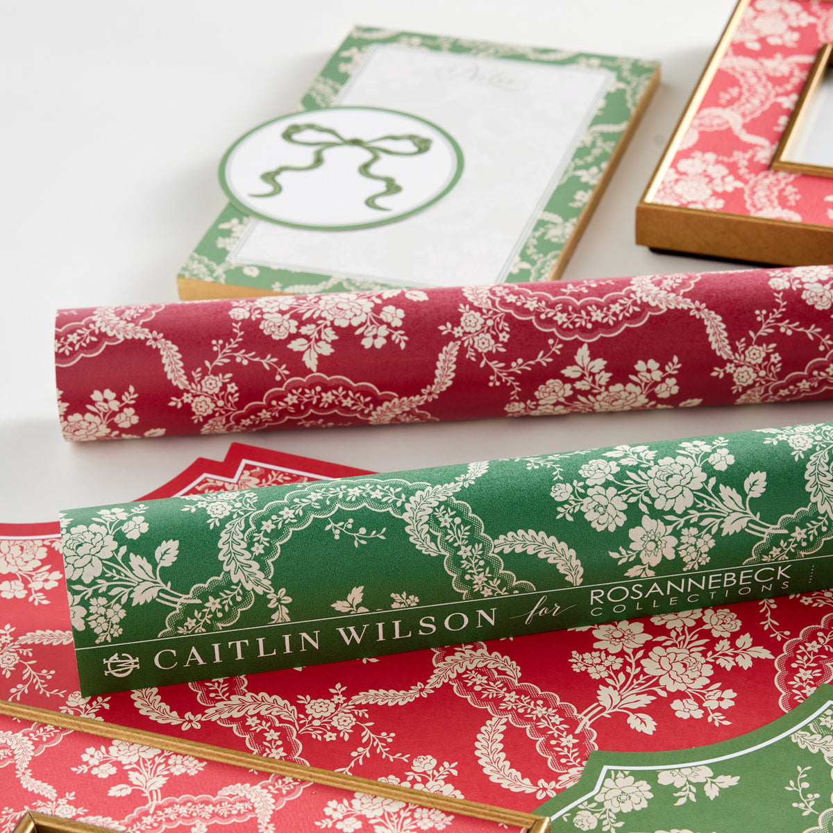 Noël Rouge Lace Gift Wrap - Caitlin Wilson Design