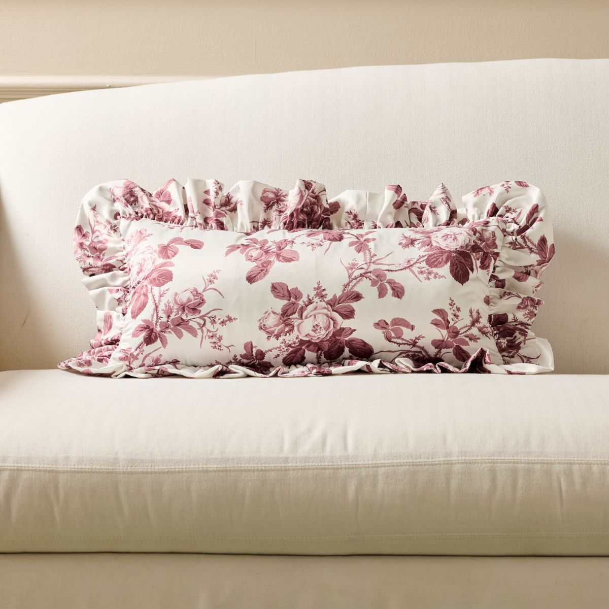 Mary Jayne in Bordeaux Frill Pillow Cover - Caitlin Wilson Design