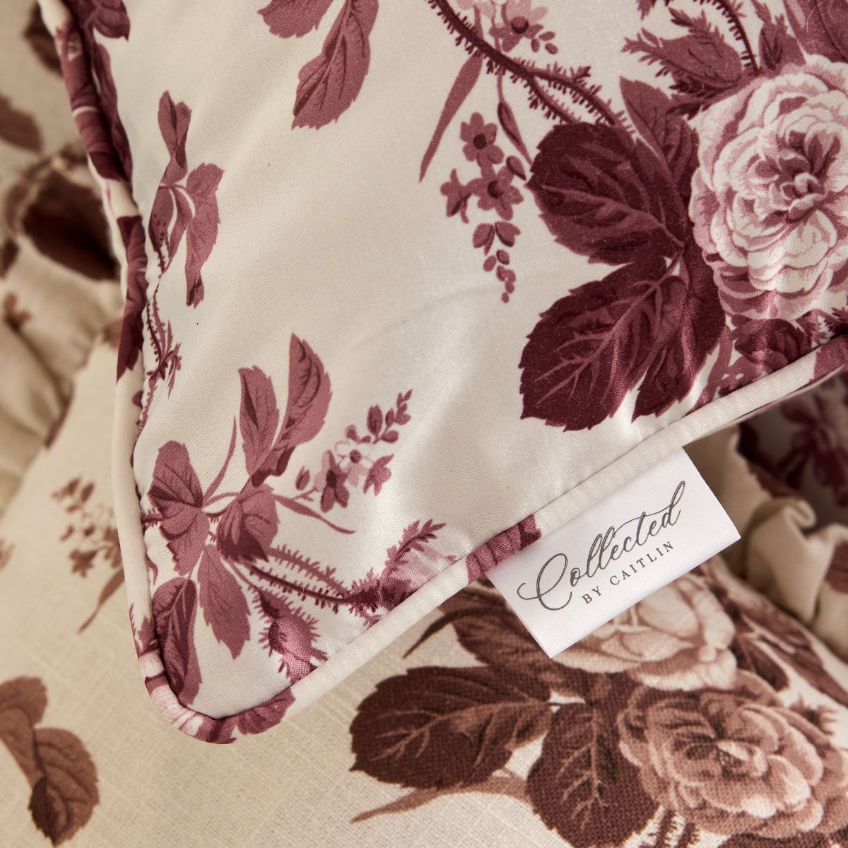 Mary Jayne in Bordeaux Pillow Cover - Caitlin Wilson Design