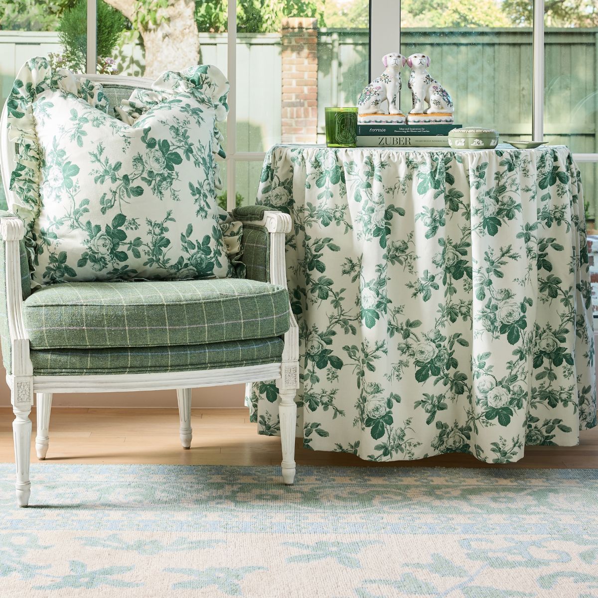 Mary Jayne in Green Table Skirt - Caitlin Wilson Design