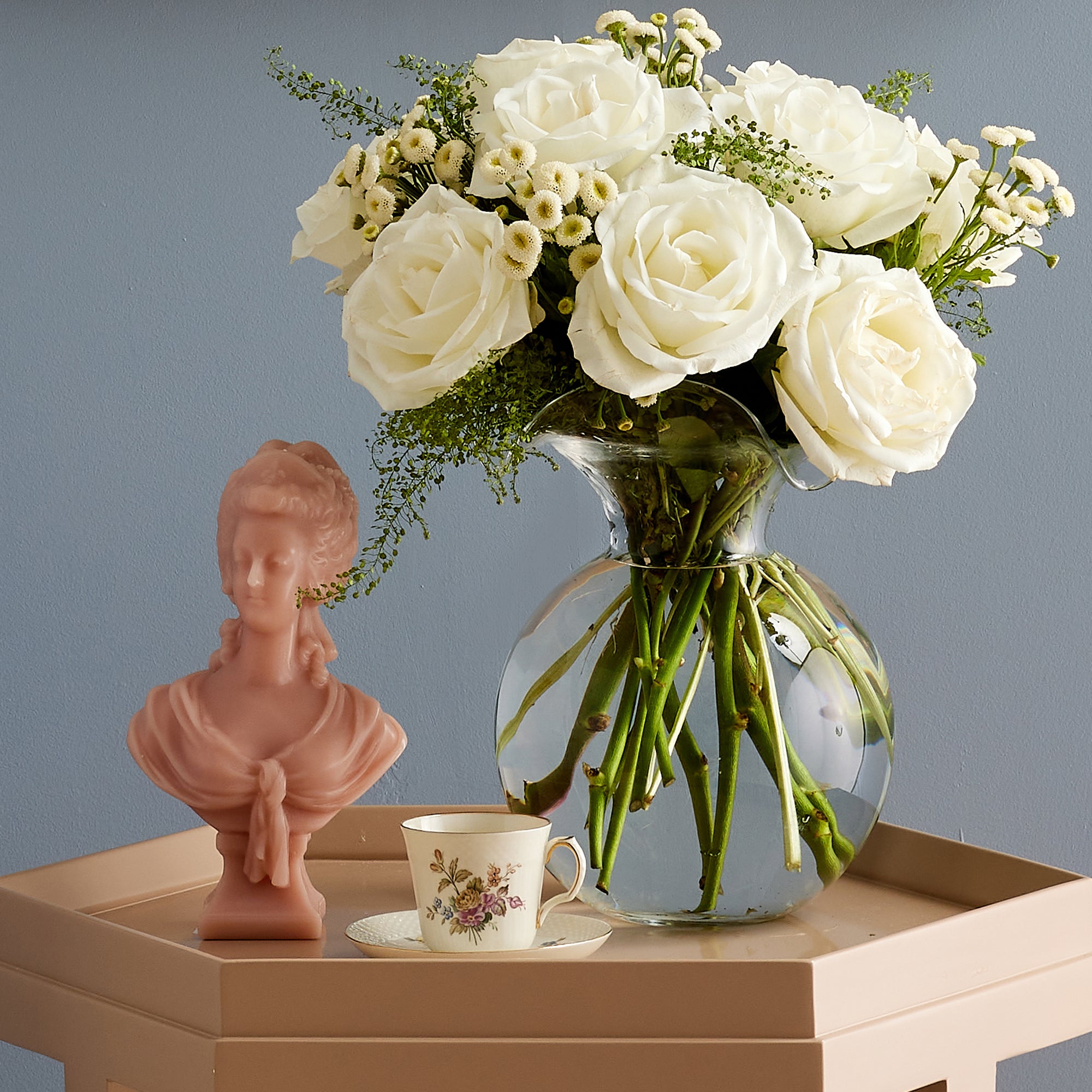 Medium Ruffled Rim Vase in Clear