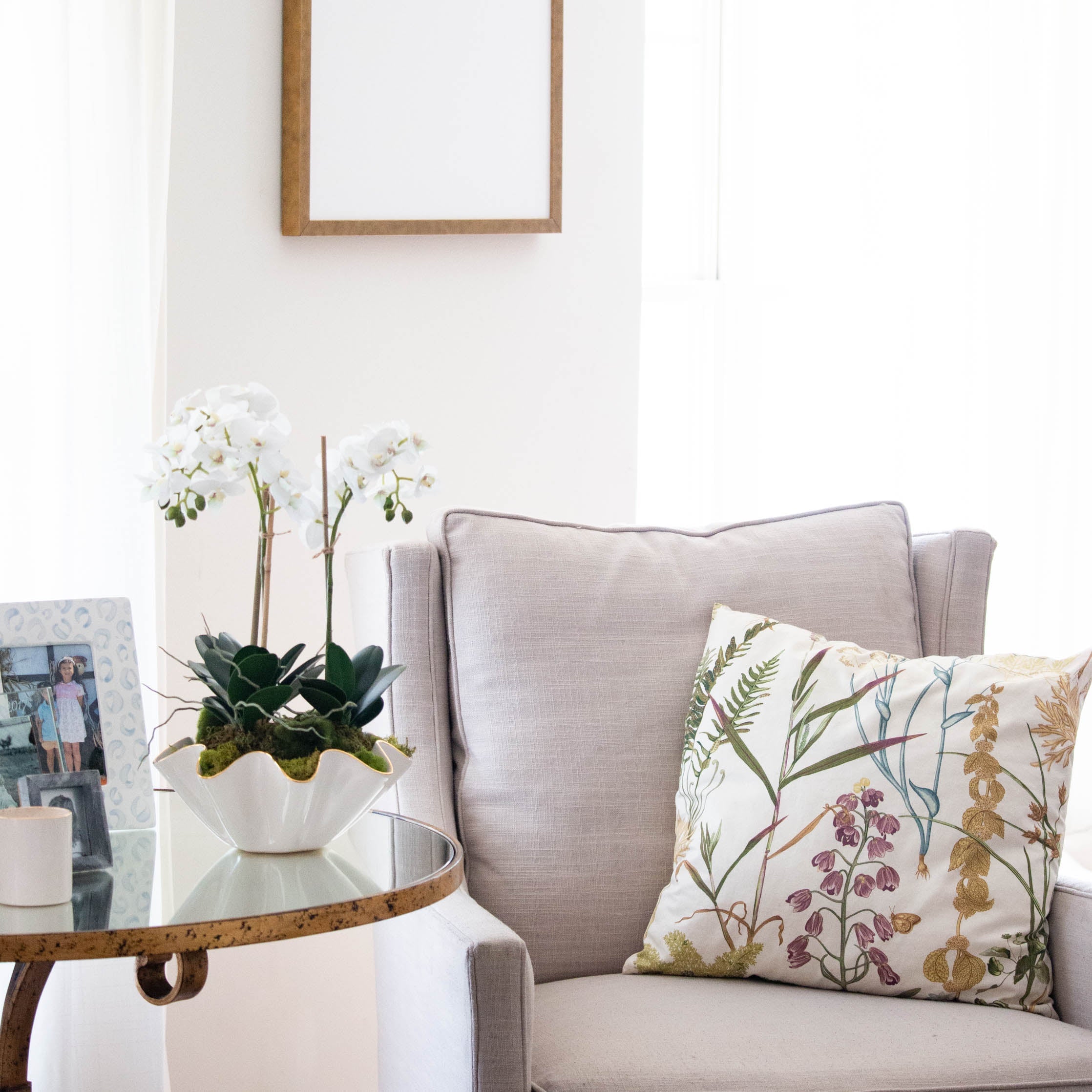 16" Faux Orchid Drop-In