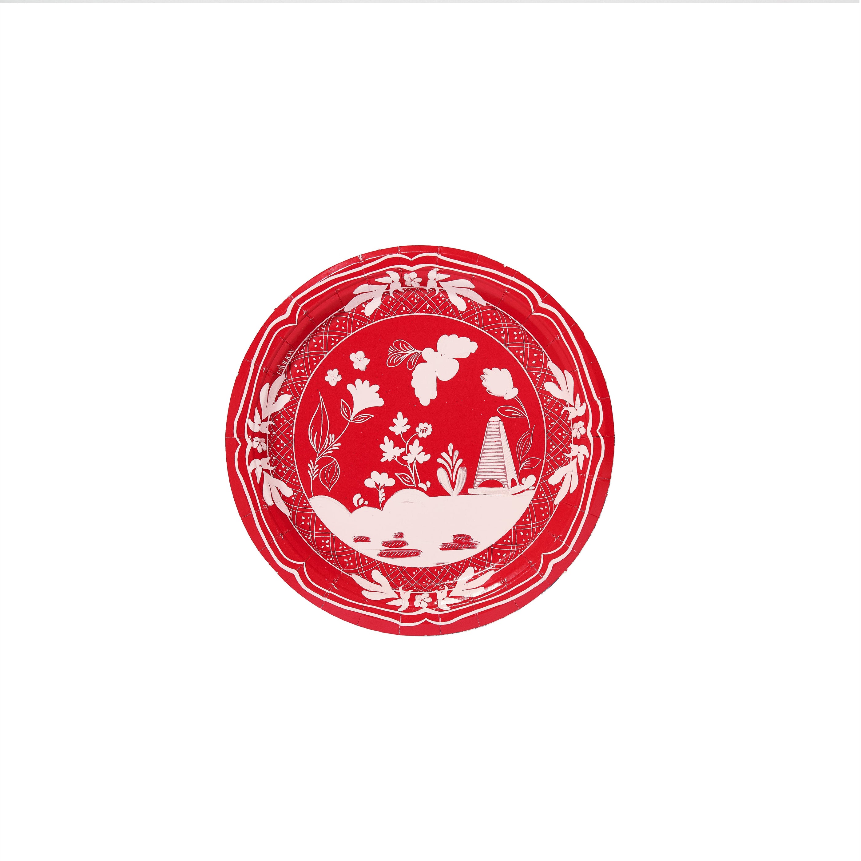 Mini Hors D'oeuvre Cherry and Ballet Pavilion Beachside Paper Plate - 8 pack