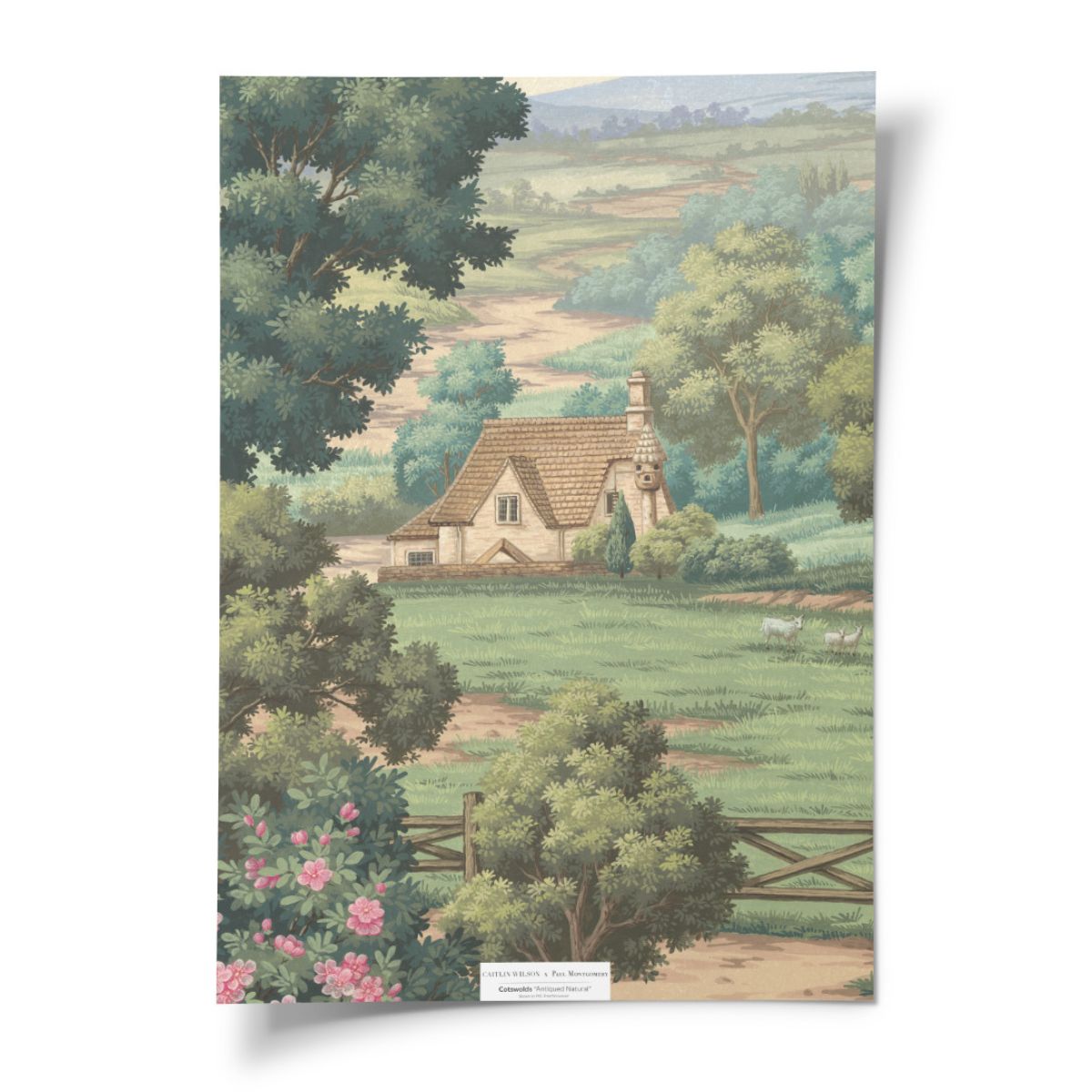 Cotswolds in Antiqued Natural Mural - Caitlin Wilson Design