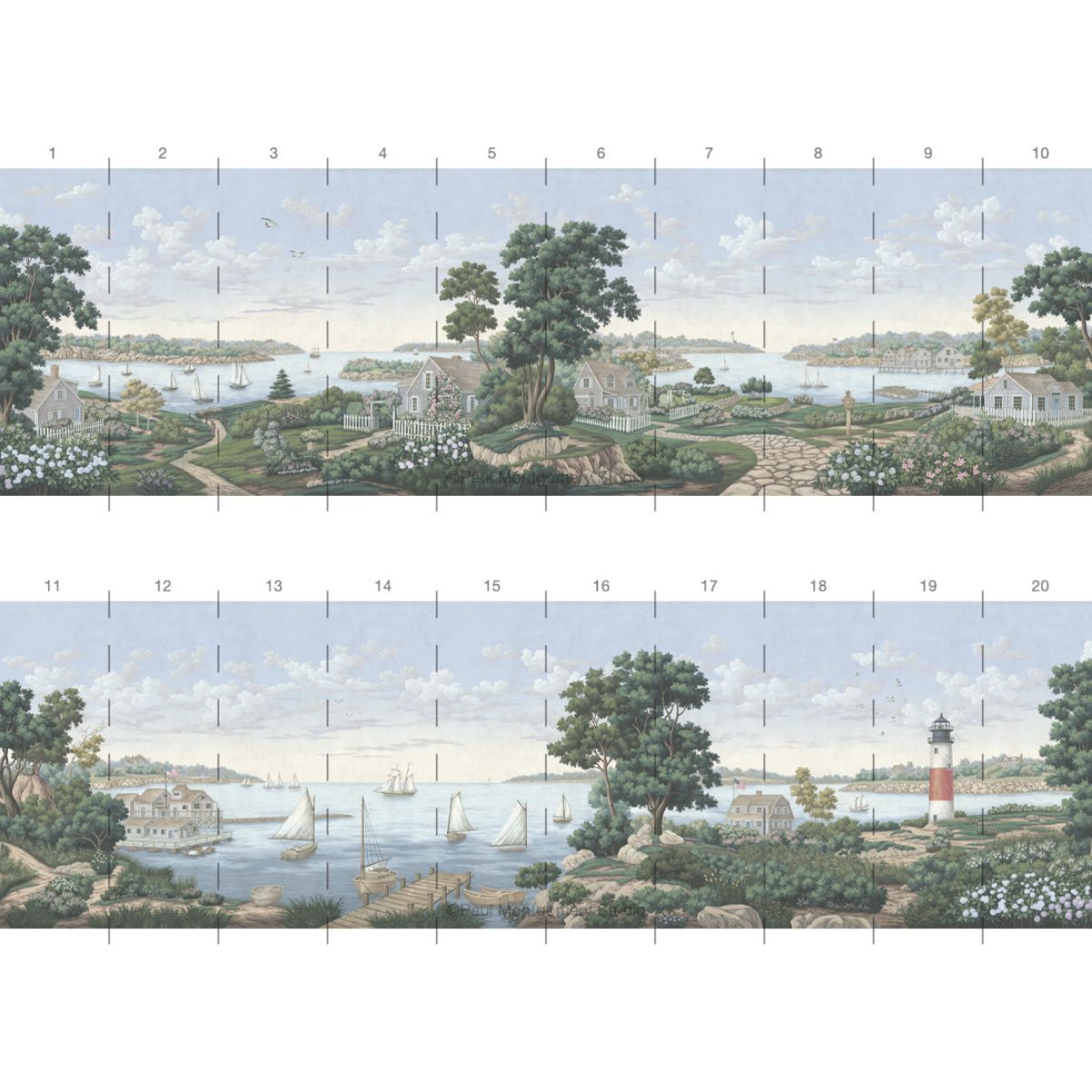 Nantucket in Antiqued Mural - Caitlin Wilson Design